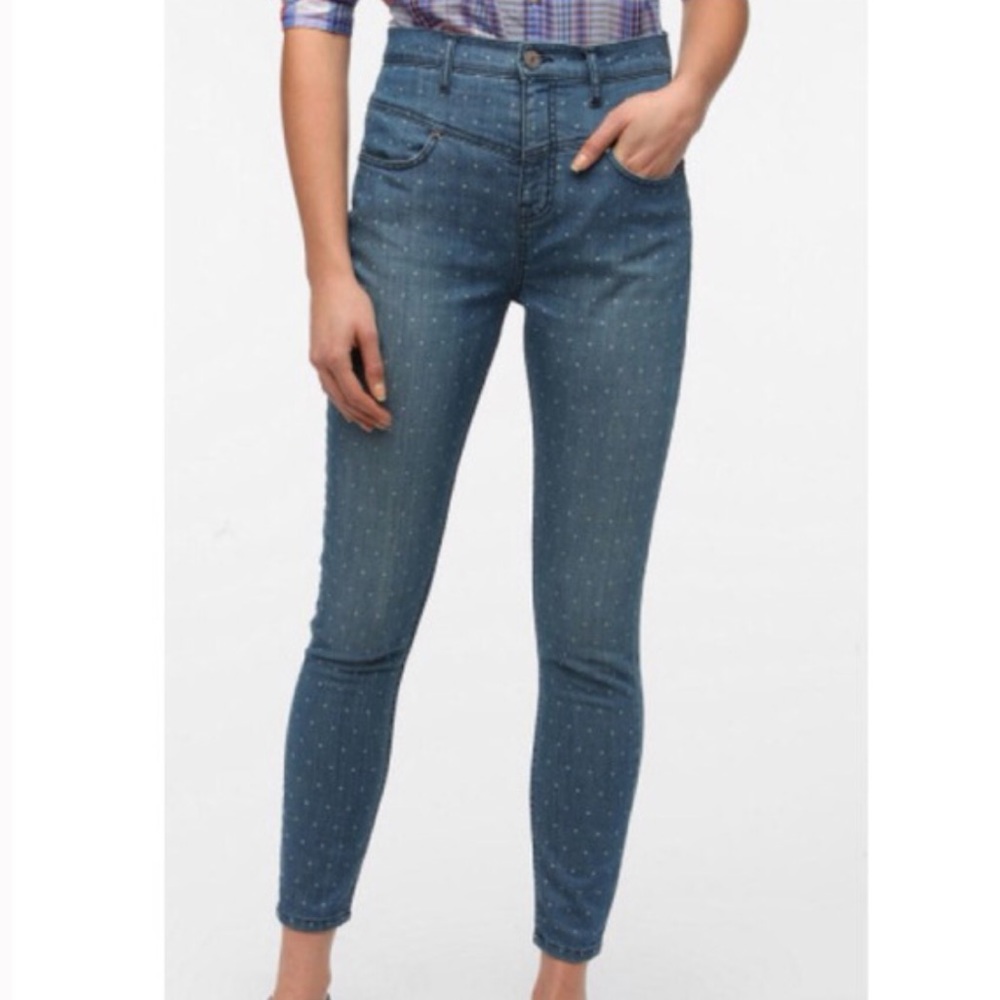 BDG Twig Seamed Polka-Dot High-Rise Skinny Jean